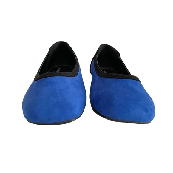 ULLA POPKEN GREEN BLUE BLACK SUEDE COLORBLOCK FLATS - 10WW - Picture 2 of 7